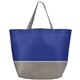 aerial view a blue 2736 julian two - tone - non - woven tote bag, image 1 of 2