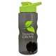 aerial view a smoke bottle & lime green lid & black mixing ball mini mountain 22 oz tritan(tm) shaker bottle with drink thru lid, image 2 of 2