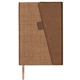 aerial view a camel (close to pms 4635) faux leather foldover notebook, image 1 of 3