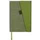 aerial view a plant green (close to pms 7747) faux leather foldover notebook, image 1 of 2