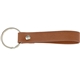 aerial view a camel brown 4635c (close to pms 4635c) pro loop vegan leather keychain 3-15/16 x 9/16, image 1 of 2