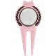 aerial view a pink (close to pms 508) tour divot tool with magnetic marker, image 1 of 2