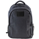 aerial view a dark charcoal (close to pms cool gray 11 c) 3 zippers large storage backpack, image 1 of 6