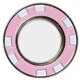 aerial view a pink (close to pms 672) metal poker chip magnetic ball marker, image 1 of 2