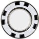 aerial view a white metal poker chip magnetic ball marker, image 1 of 2