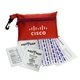 a red 11pc first aid kit