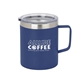 a navy 12oz insulated mug