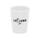 a white 2 oz classic ceramic shot glass