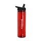 a red 24 oz usa - made transparent sports bottle