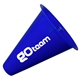 aerial view a royal blue polypropylene 8 solid color megaphone, image 1 of 2