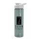 a glacier blue bottle & white lid 24 oz slim fit upcycle rpet bottles with drink - thru lid