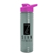 a glacier blue bottle & pink lid 24 oz slim fit upcycle rpet bottles with drink - thru lid