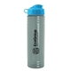 a glacier blue bottle & cyan lid 24 oz slim fit upcycle rpet bottle with flip lid