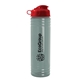 a glacier blue bottle & red lid 24 oz slim fit upcycle rpet bottle with flip lid