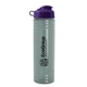 a glacier blue bottle & violet lid 24 oz slim fit upcycle rpet bottle with flip lid
