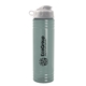 a glacier blue bottle & white lid 24 oz slim fit upcycle rpet bottle with flip lid