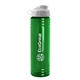 a transparent green bottle & white lid 24 oz slim fit upcycle rpet bottle with flip lid