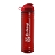 a transparent red bottle & red lid 24 oz slim fit upcycle rpet bottle with flip lid