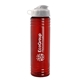 a transparent red bottle & white lid 24 oz slim fit upcycle rpet bottle with flip lid