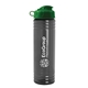 a transparent smoke bottle & green lid 24 oz slim fit upcycle rpet bottle with flip lid
