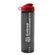a transparent smoke bottle & red lid 24 oz slim fit upcycle rpet bottle with flip lid