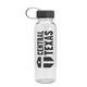 a clear bottle & black lid outdoorsman tritan(r) bottle with tethered lid - 24 oz