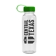 a clear bottle & green lid outdoorsman tritan(r) bottle with tethered lid - 24 oz