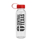 a clear bottle & red lid outdoorsman tritan(r) bottle with tethered lid - 24 oz