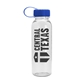 a clear bottle & royal blue lid outdoorsman tritan(r) bottle with tethered lid - 24 oz