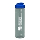 a glacier blue bottle & translucent blue lid 24 oz slim fit upcycle rpet bottle with flip lid