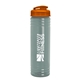 a glacier blue bottle & translucent orange lid 24 oz slim fit upcycle rpet bottle with flip lid