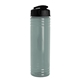 a glacier blue bottle & black lid 24 oz slim fit upcycle rpet bottle with flip lid