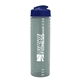 a glacier blue bottle & navy blue lid 24 oz slim fit upcycle rpet bottle with flip lid