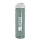 aerial view a glacier blue bottle & white lid 24 oz slim fit upcycle rpet bottle with flip lid, image 1 of 2