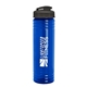 a transparent blue bottle & smoke lid 24 oz slim fit upcycle rpet bottle with flip lid