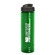 a transparent green bottle & smoke lid 24 oz slim fit upcycle rpet bottle with flip lid
