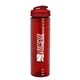 a transparent red bottle & translucent red lid 24 oz slim fit upcycle rpet bottle with flip lid