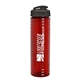 a transparent red bottle & smoke lid 24 oz slim fit upcycle rpet bottle with flip lid