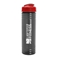 a transparent smoke bottle & red lid 24 oz slim fit upcycle rpet bottle with flip lid