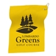 aerial view a yellow 15 x 18 golf towel, image 1 of 2