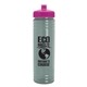 a glacier blue bottle & hot pink lid 24 oz slim fit upcycle rpet bottle with push - pull lid
