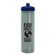 a glacier blue bottle & navy blue lid 24 oz slim fit upcycle rpet bottle with push - pull lid