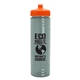 a glacier blue bottle & orange lid 24 oz slim fit upcycle rpet bottle with push - pull lid