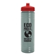 a glacier blue bottle & red lid 24 oz slim fit upcycle rpet bottle with push - pull lid