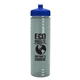 a glacier blue bottle & royal blue lid 24 oz slim fit upcycle rpet bottle with push - pull lid