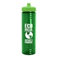 a transparent green bottle & lime lid 24 oz slim fit upcycle rpet bottle with push - pull lid