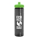 a transparent smoke bottle & lime lid 24 oz slim fit upcycle rpet bottle with push - pull lid