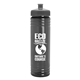 a transparent smoke bottle & gray lid 24 oz slim fit upcycle rpet bottle with push - pull lid