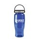 a transparent blue bottle & black with gray trim lid poly - pure - 27 oz transparent bottle with ez grip lid