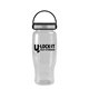 a clear bottle & black with gray trim lid poly - pure - 27 oz transparent bottle with ez grip lid